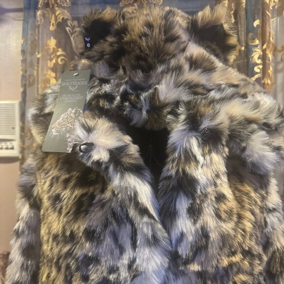 SpiritHoods faux fur leopard coat L NWT - Picture 6 of 12